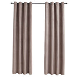 Blackout Curtains with Metal Rings 2 pcs Taupe 140x245 cm 134478