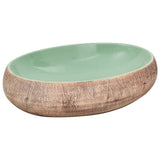 Countertop Basin Green and Brown Oval 59x40x15 cm Ceramic 155077