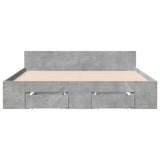 Bed Frame with Drawers without Mattress Concrete Grey 120x190 cm Small Double 3280779