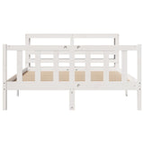 Bed Frame without Mattress White 160x200 cm Solid Wood Pine 3305766