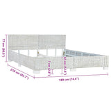 Bed Frame without Mattress Grey Natural Rattan 180x200 cm Super King 283093