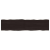 Table Top Dark Brown 220x50x cm Treated Solid Wood Live Edge 364055
