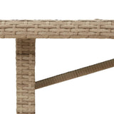 Garden Table Beige PE rattan 190 cm long, 80 cm wide, 75 cm high 365605