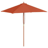 Garden Parasol with Wooden Pole 150x200 cm Terracotta 44538