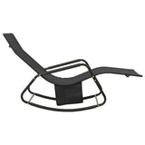 Sun Lounger Steel and Textilene Black 317591
