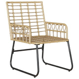 Garden Dining Set 3 pcs Brown and Cream Poly rattan, steel 42010353