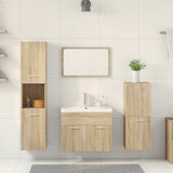 5 Piece Bathroom Furniture Set Sonoma Oak Engineered Wood 3325021