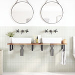Basin Shelf Wall Mounted Steel and Solid Wood Acacia 3302733
