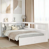 Bookcase Bed without Mattress White 90x190 cm Solid Wood Pine 3324367