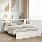 Bookcase Bed without Mattress White 120x200 cm Solid Wood Pine 3324355
