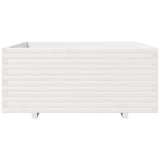 Garden Planter White 110x110x49.5 cm Solid Wood Pine 3282545