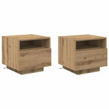 Bedside Cabinet with Drawer 2 pcs Artisan Oak 40 x 39 x 37 cm 863069
