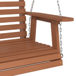 ZNTS Garden Swing Bench with Metal Chains Brown Solid Wood Fir 4008981