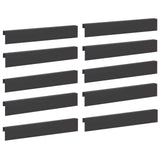 Garden Cover Profile 10 pcs 100 x 6 x 15 cm Steel Black 8012949