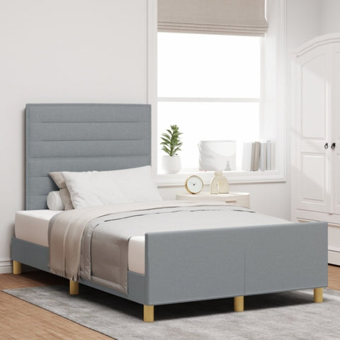 ZNTS Bed Frame Light Grey 120x200 cm Fabric 3344641