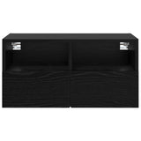 TV Wall Cabinets Wall-mounted 2 pcs Black Oak 60 x 30 x 30 cm 882927