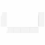 TV Cabinet Set 4 pcs High Gloss White Engineered Wood 3409163