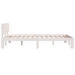Bed Frame without Mattress White Solid Wood Pine 120x200cm 810491