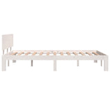 Bed Frame without Mattress White Solid Wood Pine 120x200cm 810491