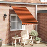 Manual Retractable Awning 150 cm Orange and Brown 145835