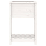 Planter with Shelf White 54x34.5x81 cm Solid Wood Pine 823753