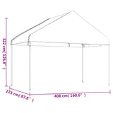 Gazebo with Roof White 4.08x2.23x3.22 m Polyethylene 362637