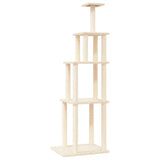 Cat Tree with Sisal Scratching Posts Cream 183 cm 171744