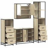 4 Piece Bathroom Furniture Set Sonoma Oak Engineered Wood 3301301