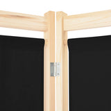 5-Panel Room Divider Black 200x170x4 cm Fabric 248185