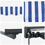 Retractable Awning Manual Blue and White 300x250 cm Fabric 3329911