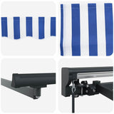 Retractable Awning Manual Blue and White 400x300 cm Fabric 3330485