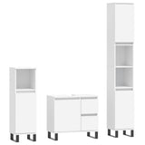3 Piece Bathroom Furniture Set White Engineered Wood 3190229