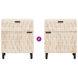 Bedside Cabinet White 50 x 33 x 60 cm Solid Mango Wood 4017872