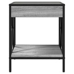 ZNTS Coffee Table with Infinity LED Grey Sonoma 40x40x49 cm 847695