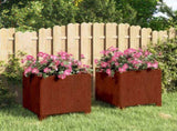 Planters with Legs 2 pcs Rusty 30x30x30 cm Corten Steel 823679