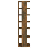 Shoe Rack Smoked Oak 27.5x27x102 cm Engineered Wood 815972