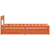 Bed Frame without Mattress Wax Brown 90x200 cm Solid Wood Pine 846794
