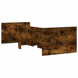 Bed Frame Smoked oak Engineered wood, Plywood slats 90x200 cm 3207347