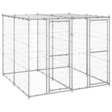 Outdoor Dog Kennel Galvanised Steel with Roof 4.84 m 3082271