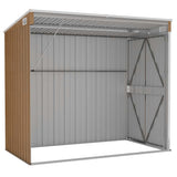 Wall-mounted Garden Shed Brown 118x194x178 cm Galvanised Steel 316224
