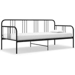 ZNTS Sofa Bed Frame without Mattress Black Metal 90x200 cm 324749