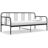 ZNTS Sofa Bed Frame without Mattress Black Metal 90x200 cm 324749