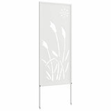 Garden Privacy Screen White 50 x 140 cm Cold-rolled steel 876274