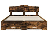 Bed Frame with Drawer Smoked Oak 120 x 190 cm Engineered Wood 3413224