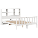 Bookcase Bed without Mattress White 160x200 cm Solid Wood Pine 3321709