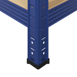 3 Piece 5-Layer Shelves Set Blue Steel&Engineered Wood 3307626
