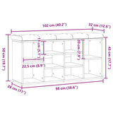 Shoe Bench Old Wood 102x32x50 cm Engineered Wood 857625