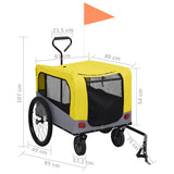 2-in-1 Pet Bike Trailer & Jogging Stroller Yellow and Grey 92442