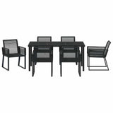 Garden Dining Set 7 pcs Black Powder-Coated Steel 3379314