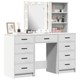 Dressing Table with Mirror Lights 3 pcs White Engineered wood 3334218